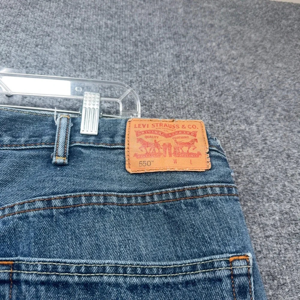 Levis 550 Relaxed Fit Jeans Mens 44x30 Blue Tapered Leg Denim Classic Casual